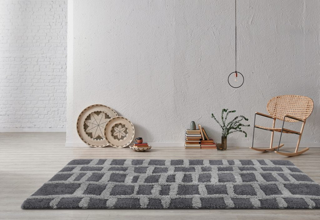 Windsor Tufted Polyester Shag Collection, Cobblestone