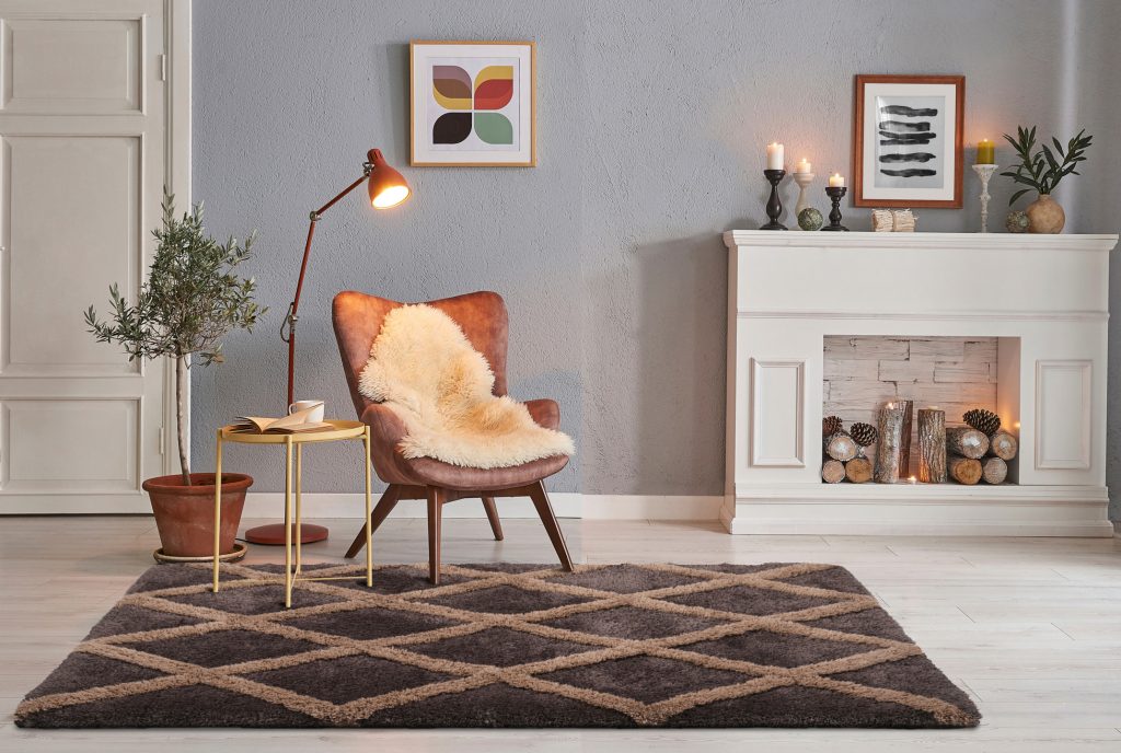 Windsor Tufted Polyester Shag Collection, Noble Diamond